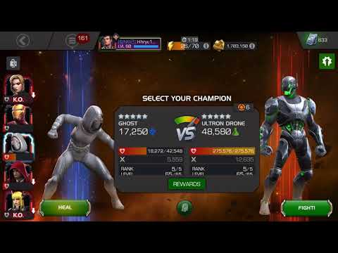 MCOC Variant #1 - Chapter 2.3 final boss Ultron Drone One Shot by Ghost!