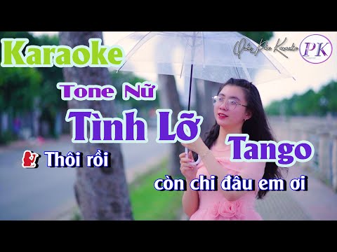 Karaoke Tình Lỡ | Tango | Tone Nữ (Dm,Tp:110) | Quốc Dân Karaoke