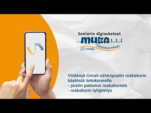 Gmail-sähköpostin roskakorin käyttö tietokoneen selaimessa. Postin palautus ja roskakorin tyhjennys