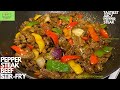 HOW TO MAKE THE PERFECT PEPPER STEAK RECIPE | PEPPER BEEF STEAK STIR FRY | QueenvarietiesChannel