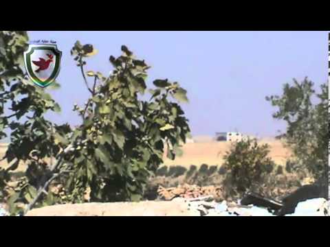 استهداف مقرات النظام في المداجن في ريف حماة الشرقي من قبل لواء ذئاب الغاب ضمن معركة قادمون