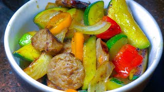 Italian Sausage and Sautéed Vegetables.