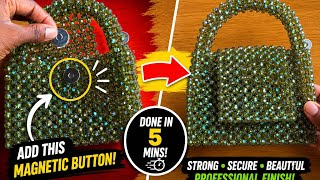How To Attach a Magnetic Button to a Beaded Bag in 5 Minutes | Easy DIY Tutorial