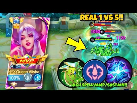 ALICE SPELLVAMP HIGH HEAL & DAMAGE 😱 HACK TO GET STRONG SUSTAIN! AGAINST META HEROES! 🔥-MLBB