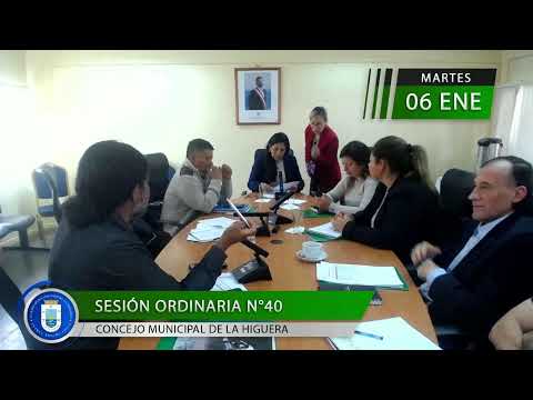 Concejo Municipal Sesión  ordinaria N° 40 - Municipalidad de La Higuera.