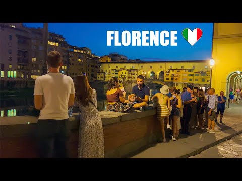 4K HDR FLORENCE , Italy evening walk Summer 🇮🇹 Walking Tour, Walk with captions