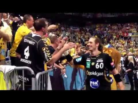 Jubel pur nach dem 38:31-Sieg über den FC Barcelona