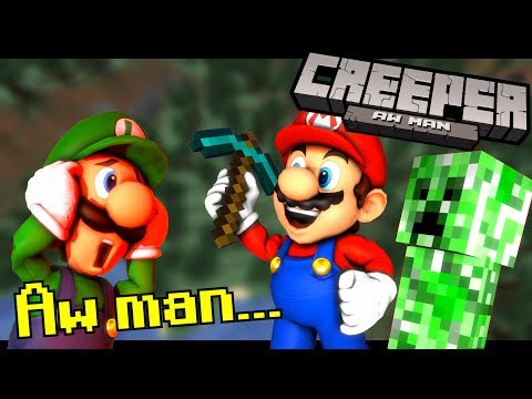 Mario sings Creeper Aw Man over Luigi!