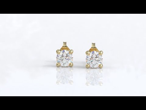 4mm 0.50ct 18k Yellow Gold Diamond Stud Earrings
