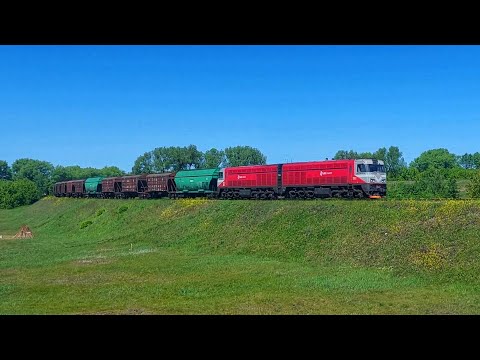 2M62UM-0116 (LDZ Cargo) with mixed freight train turning to Daugavpils sorting yard