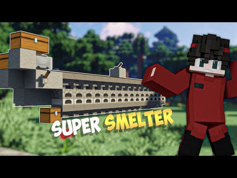 Minecraft Easiest Super Smelter - Fully Automatic - Super Fast 1.16/1.19+
