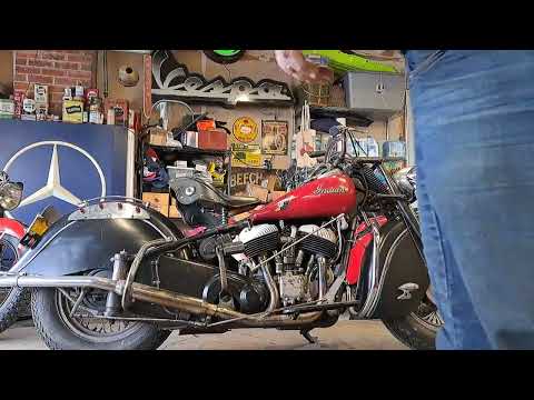 1947 Indian Chief "Lucy" cold start video 1