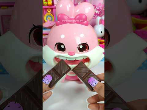 Satisfying with Unboxing & Review Cute Pink Rabbit Eating Chocolate Toy Video | ASMR Videos no music