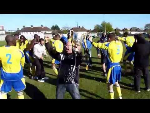 Haringey Borough FC Celebrate Winning The Essex Senior League 2014/15 - Chairman Aki Achillea