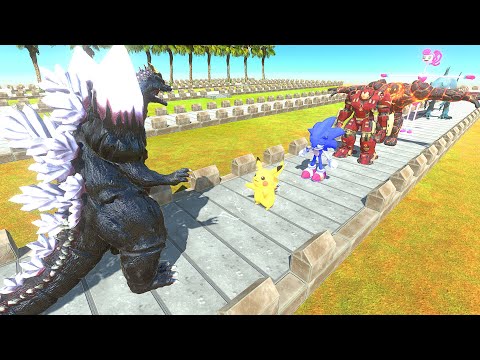 SPACE GODZILLA COCONUT ISLAND DEATH RUN - Animal Revolt Battle Simulator