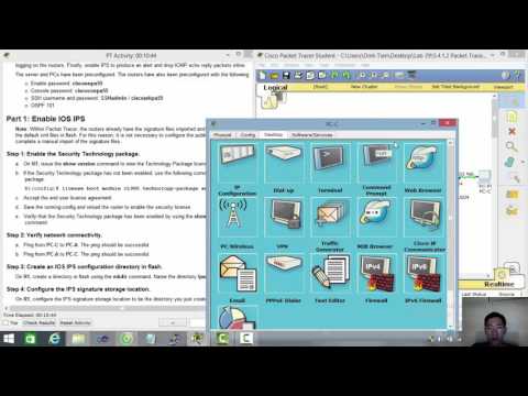 [CCNA Security] 5.4.1.2 Packet Tracer - Configure IOS Intrusion Prevention System (IPS) Using CLI