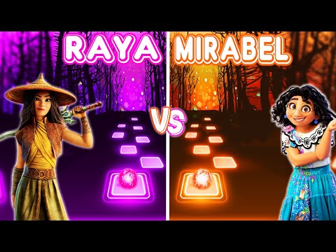 Raya And The Last Dragon Vs Encanto Mirabel | We Don't Talk About Bruno - Tiles Hop EDM Rush!