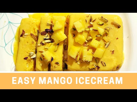 How To Make Mango Icecream Without Cream Condensed Milk  | Easy Mango Icecream Recipe At Home