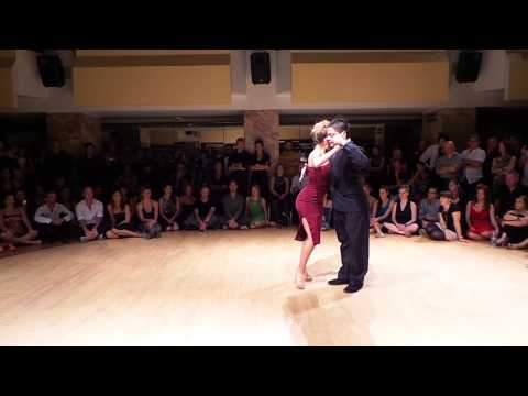  Carlos Espinoza  is  dancing  to  a  tango  by  Juan D'Arienzo  at  Ljubljana international tango festival  in  2014