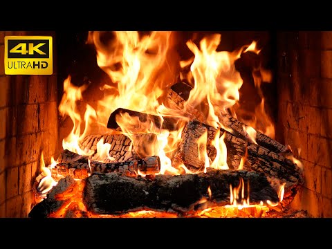 🔥 Fireplace Serenity: Crackling Burning Logs and Gentle Sounds for Deep Sleep and Relaxation 4K