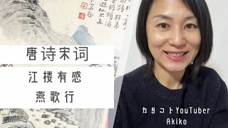 唐诗宋词 江楼有感/燕歌行 #中国 #中国語 #中国生活 #中国駐在 #中国駐妻