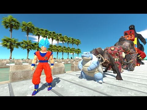 Goku vs Heisei Godzilla COCONUT DEATH RUN - Animal Revolt Battle Simulator