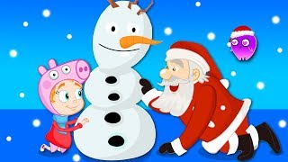 Groovy The Martian - Santa Claus makes a Olaf snowman with Phoebe! Educational videos for kids
