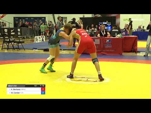 Women's Freestyle 53 Quarter-Finals - Kamila Barbosa (Braz) vs. Whitney Conder (U.S.)