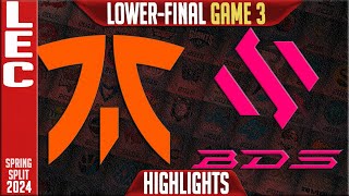 FNC vs BDS Highlights Game 3 | Lower Final Playoffs LEC Spring 2024 | Fnatic vs Team BDS G3