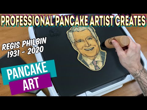 Professional Pancake Artist Creates - Regis Philbin (1931-2020) Pancake Art