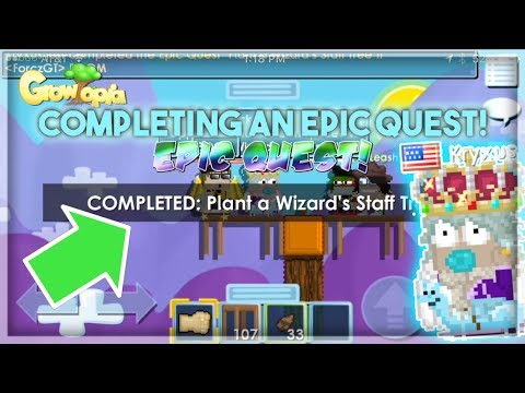 COMPLETING AN EPIC QUEST!! | Making a Wizard Staff Tree | Growtopia