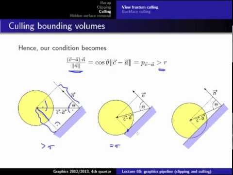Computer Graphics 2013, Lect. 8(2) - Pipeline: clipping, culling, hidden surfaces