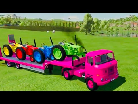 LOADING GRASS AND TRANSPORTING WITH MINI TRUCKS & MINI TRACTORS   Farming Simulator 22