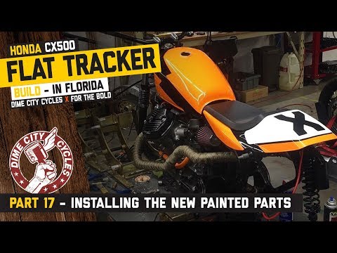 CX500 Flat Tracker Build Part 17 - Fitting the new painted parts