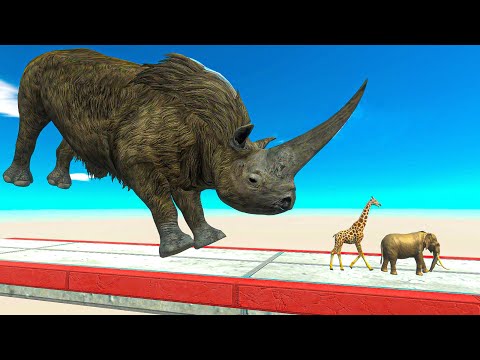 Who Can Escape From GIANT RHINOCEROS? ► Animal Revolt Battle Simulator