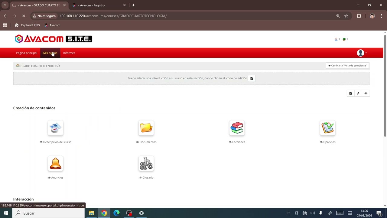 3 Paso Cómo crear un curso en la Plataforma Avacom
