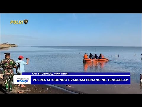 SATPOLAIRUD POLRES SITUBONDO EVAKUASI JENAZAH PEMANCING TENGGELAM