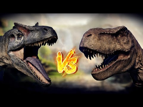 T- Rex Vs Allosaurus Fight I Jurassic World Evolution