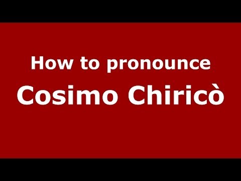 How to pronounce Cosimo Chiricò (Italian/Italy)  - PronounceNames.com