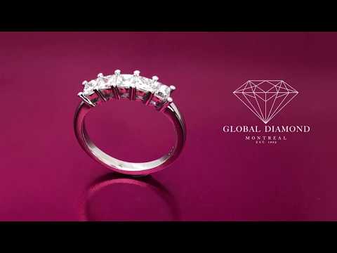 Princess cut semi eternity engagement ring set 1.01 (ctw)