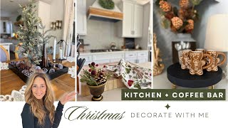 DECORATE FOR CHRISTMAS WITH ME 2025 | Kitchen + Coffee Bar Holiday Decor | Natural Christmas Ideas