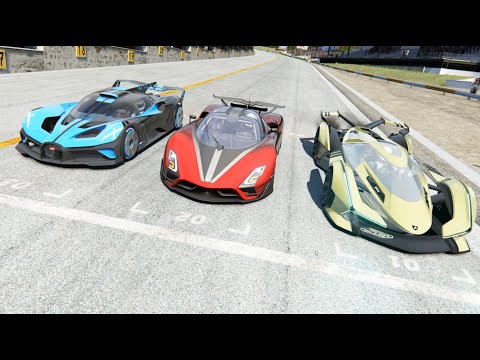 Lamborghini V12 Vision GT vs SSC Tuatara vs Bugatti Bolide at Old SPA