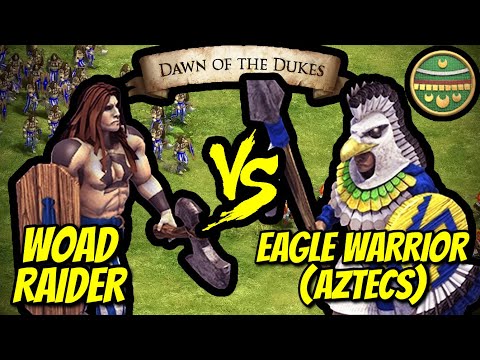 156 Elite Woad Raiders vs 200 (Aztecs) Elite Eagle Warriors (Total Resources) | AoE II: Definit