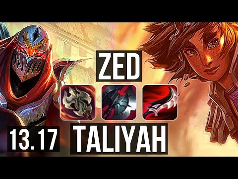 ZED vs TALIYAH (MID) | 4.0M mastery, 15/1/1, 8 solo kills, Legendary | NA Challenger | 13.17