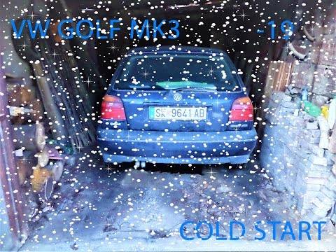 VW GOLF MK3 1.9 TDI COLD START -19°C
