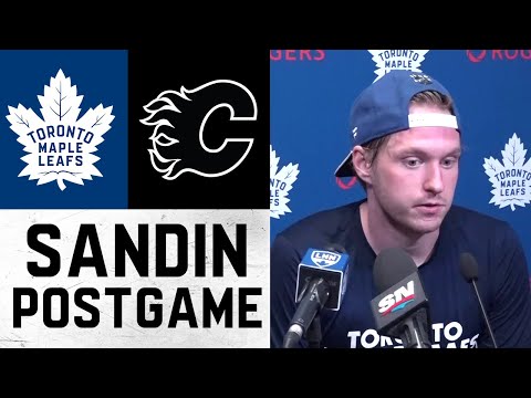 Rasmus Sandin ' Toronto Maple Leafs at Calgary Flames ' February 10, 2022