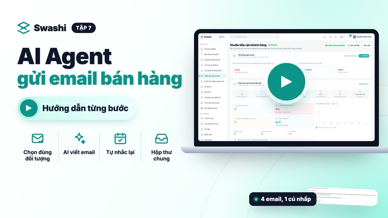 Cách sử dụng AI Agent tiếp cận khách hàng của Swashi
