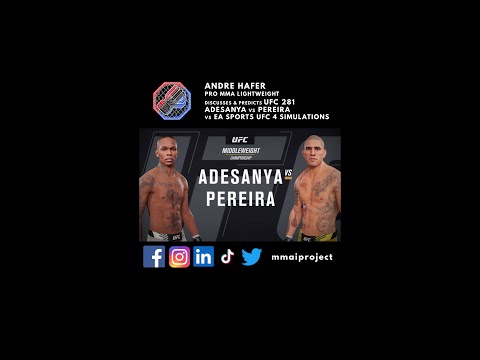 🇳🇬🇧🇷👊🎮 Pro MMA LW Andre Hafer Predicts UFC 281 Israel Adesanya vs Alex Pereira MW Title Bout #shorts