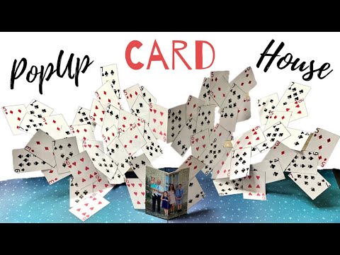Pop Up Card House Tutorial | DIY House of Cards | Scrapbook Page ideas