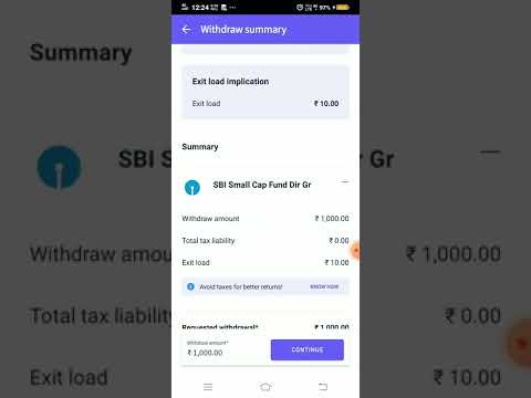 withdrawal  steps  for  mutual funds  on @finity app  within a year